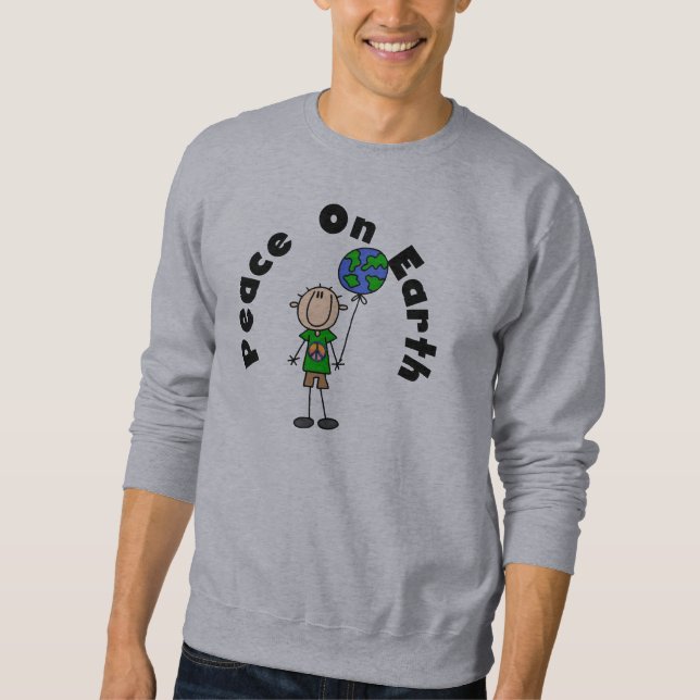 Stick Figure Boy Peace on Earth T-shirts and Gifts (Front)