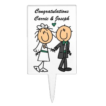 Stick Figure Bride And Groom T-shirts And Gifts Cake Topper by stick_figures at Zazzle