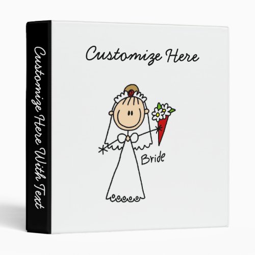 Stick Figure Bride T shirts and Gifts 3 Ring Binder