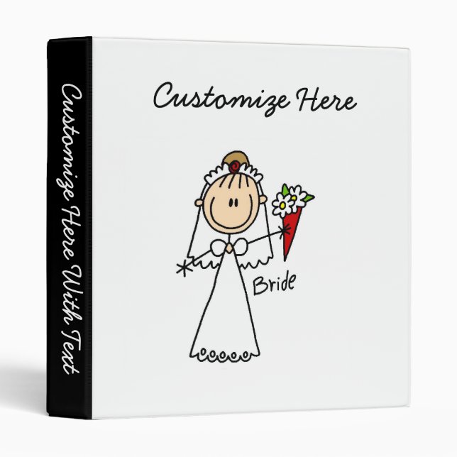 Stick Figure Bride T shirts and Gifts 3 Ring Binder (Front/Spine)