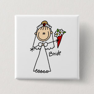 Stick Figure Bride T shirts and Gifts Button