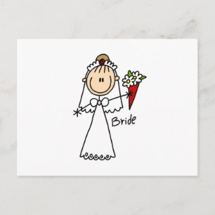 Stick Figure Bride T shirts and Gifts Postcard