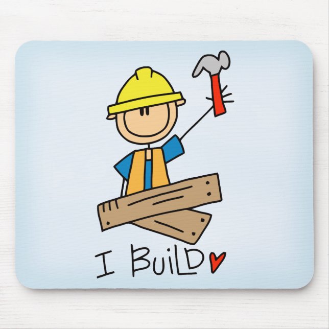 Stick Figure Carpenter Mouse Pad (Front)