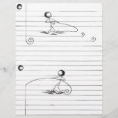 Stick Figure Cartoon Drawing on Lined Paper (Front)