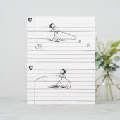 Stick Figure Cartoon Drawing on Lined Paper (Standing Front)