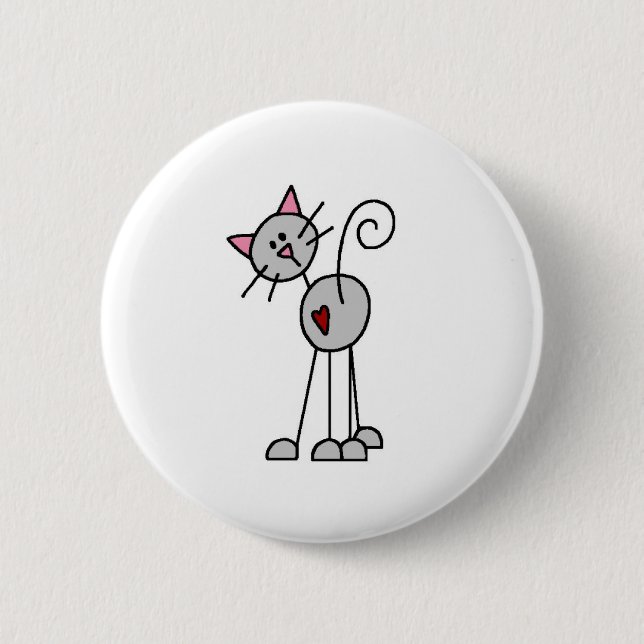 Stick Figure Cat Button (Front)