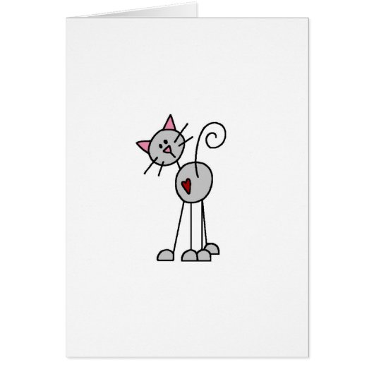 Stick Figure Cat Card (Front)