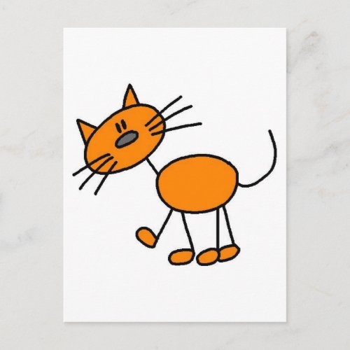 Stick Figure Cat T_shirts and Gifts Postcard