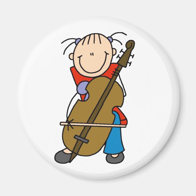 Stick Figure Cello Magnet (Front)