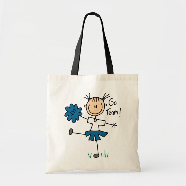 Stick Figure Cheerleader Go Team TShirts and Gifts Tote Bag (Front)