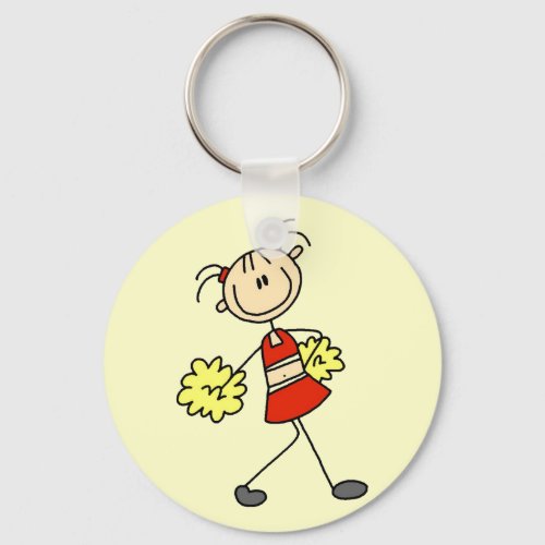 Stick Figure Cheerleading Tshirts and Gifts Keychain