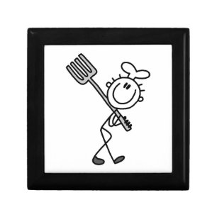 Stick Figure Chef With Fork Gift Box