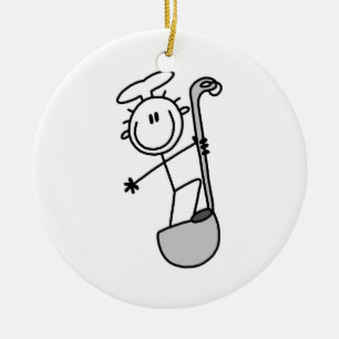 Stick Figure Chef With Ladle Ceramic Ornament