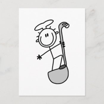 Stick Figure Chef With Ladle Postcard by stick_figures at Zazzle