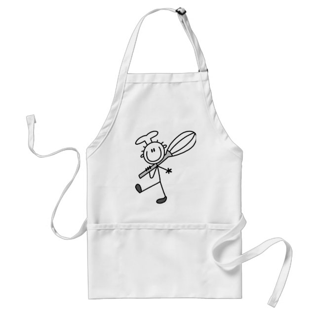 Stick Figure Chef with Whipper Adult Apron (Front)