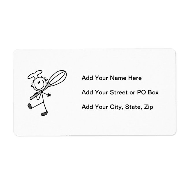Stick Figure Chef With Whisk Label (Front)