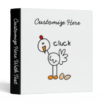 Stick Figure Chicken T-shirts and Gifts 3 Ring Binder