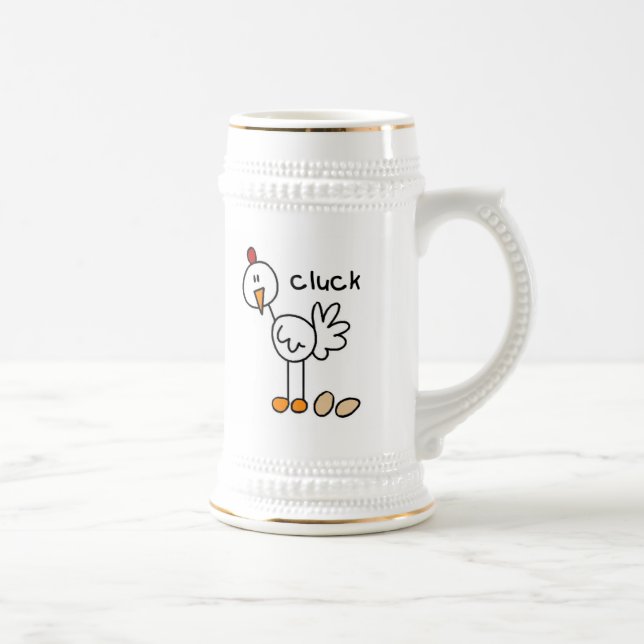 Stick Figure Chicken T-shirts and Gifts Beer Stein (Right)
