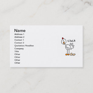 Stick Figure Chicken T-shirts and Gifts Business Card
