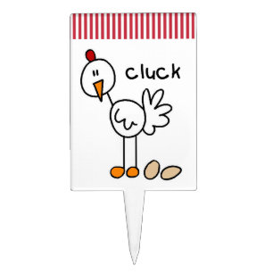 Stick Figure Chicken T-shirts and Gifts Cake Topper