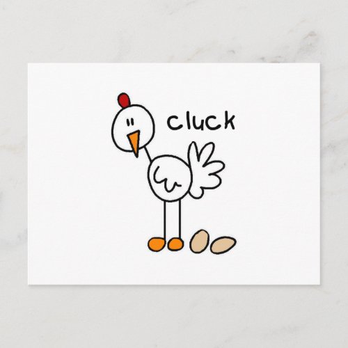 Stick Figure Chicken T_shirts and Gifts Postcard