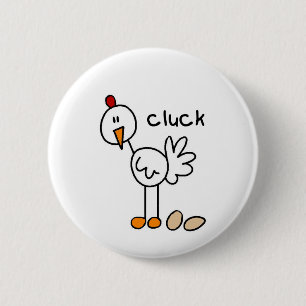 Stick Figure Chicken Tshirts and Gifts Button