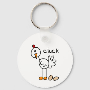 Stick Figure Chicken Tshirts and Gifts Keychain