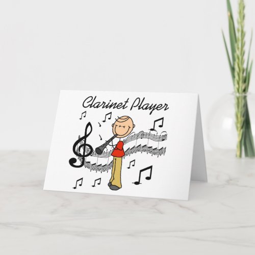 Stick Figure Clarinet Player Tshirts and Gifts Card