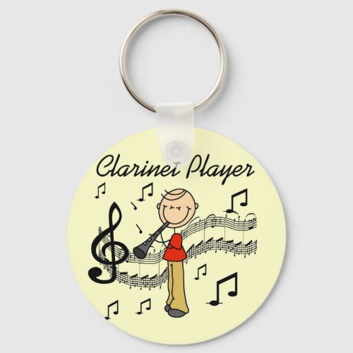 Stick Figure Clarinet Player Tshirts and Gifts Keychain