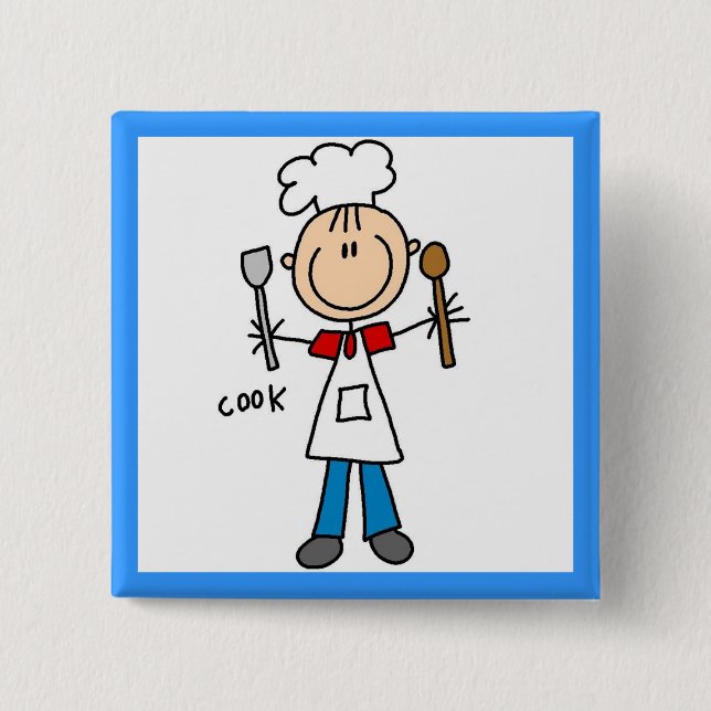Stick Figure Cook Button (Front)