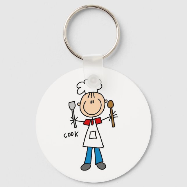 Stick Figure Cook Keychain (Front)