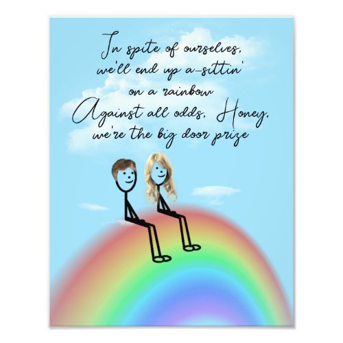 Stick Figure Couple On a Rainbow Photo Print