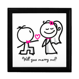 Stick Figure Couple/Proposal Keep Sake Gift Box