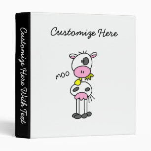Stick Figure Cow T-shirts and GIfts Binder