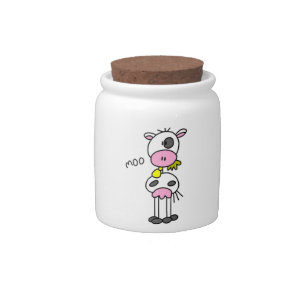 Stick Figure Cow T-shirts and GIfts Candy Jar
