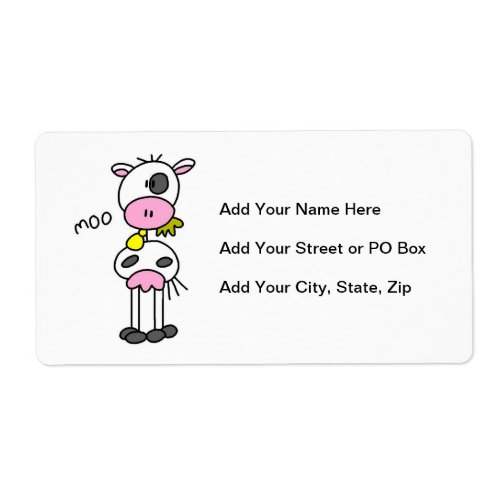 Stick Figure Cow T_shirts and GIfts Label