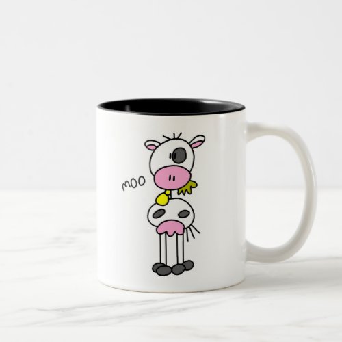 Stick Figure Cow T_shirts and GIfts Two_Tone Coffee Mug