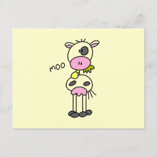 Stick Figure Cow Tshirts and Gifts Postcard