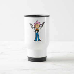 Stick Figure Cowgirl Sheriff Tshirts Travel Mug