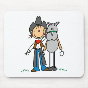 Stick Figure Cowgirl with Horse Mousepad