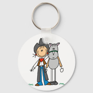 Stick Figure Cowgirl with Horse Tshirts Keychain