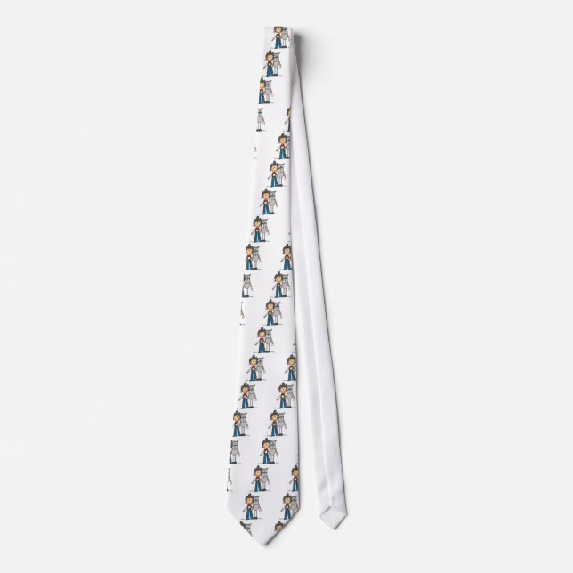 Stick Figure Cowgirl with Horse Tshirts Neck Tie (Front)