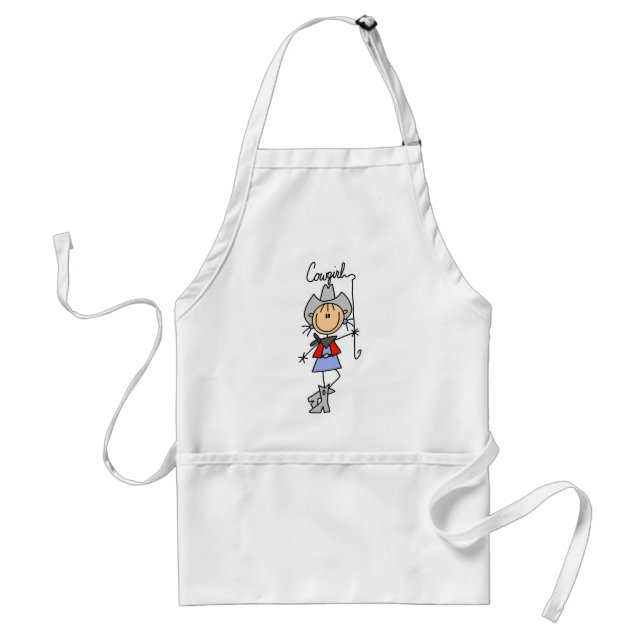 Stick Figure Cowgirl with Lasso Apron (Front)