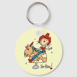 Stick Figure Cowgirl Yee Haw Tshirts and Gifts Keychain