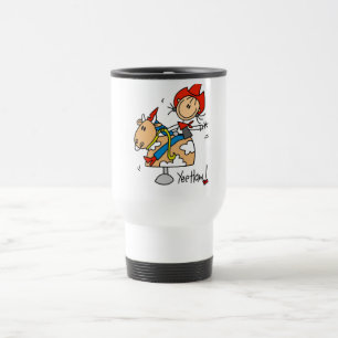 Stick Figure Cowgirl Yee Haw Tshirts and Gifts Travel Mug