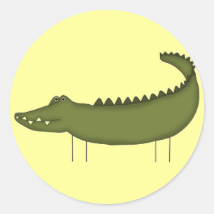 Stick Figure Crocodile tshirts and Gifts Classic Round Sticker