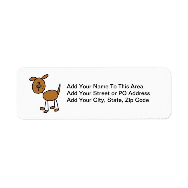 Stick Figure Dog T-shirts and Gifts Label (Front)