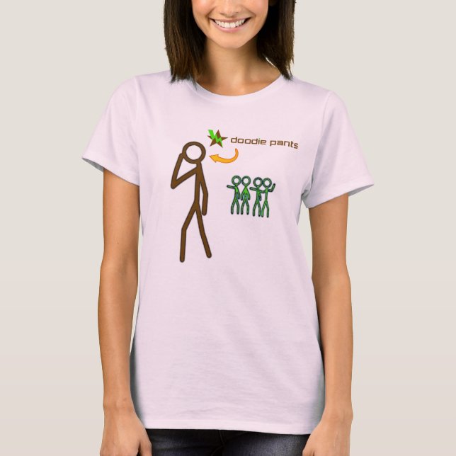Stick Figure Doodiepants T-Shirt (Front)
