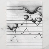 Stick Figure Drawing of Hanging on Lines (Front)