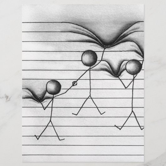 Stick Figure Drawing of Hanging on Lines (Front)